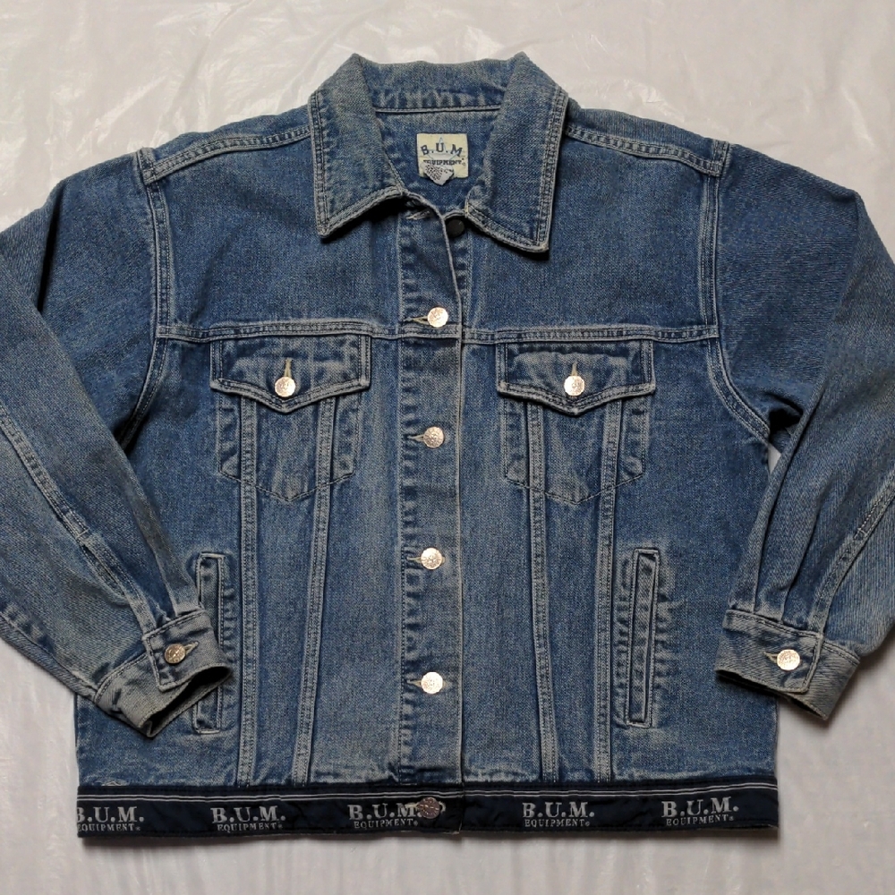 B.U.M Equipment Vintage 90s Classic Trucker Denim Jean Jacket Size M